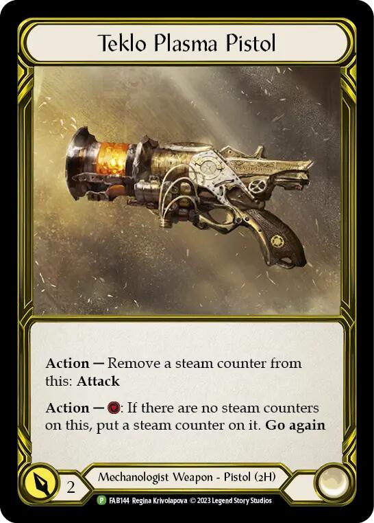 Teklo Plasma Pistol (Golden) [FAB144] (Promo)  Cold Foil