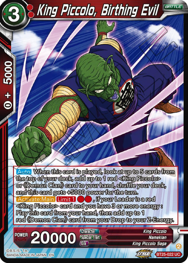 King Piccolo, Birthing Evil (BT25-022) [Legend of the Dragon Balls]