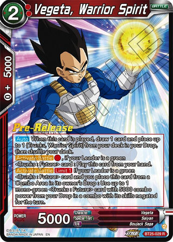 Vegeta, Warrior Spirit (BT25-029) [Legend of the Dragon Balls Prerelease Promos]