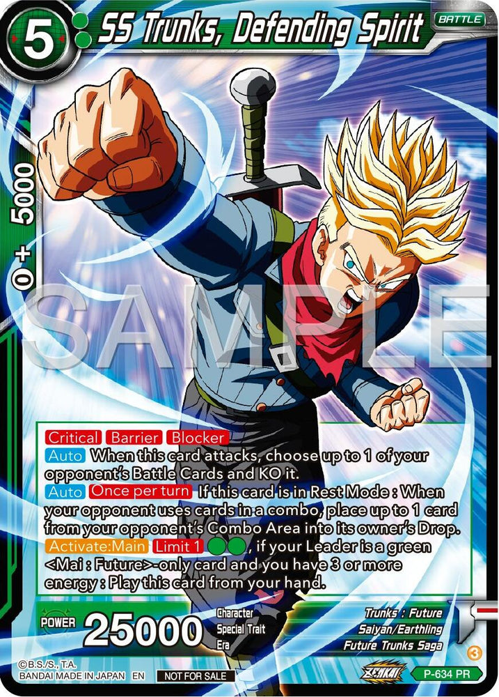 SS Trunks, Defending Spirit (Zenkai Series Tournament Pack Vol.9) (P-634) [Promotion Cards]