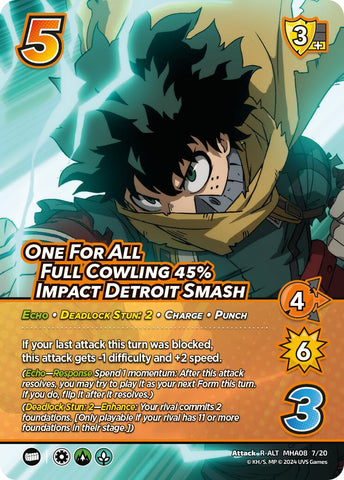 One For All Full Cowling 45% Impact Detroit Smash (Alternate Art) [Challenger Series: My Hero Academia - Dark Hero Arc]