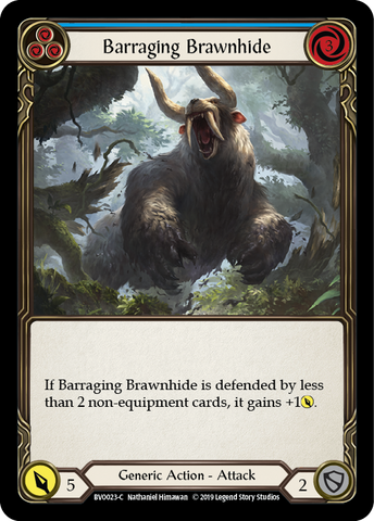 Barraging Brawnhide (Blue) [BVO023-C] 1st Edition Normal